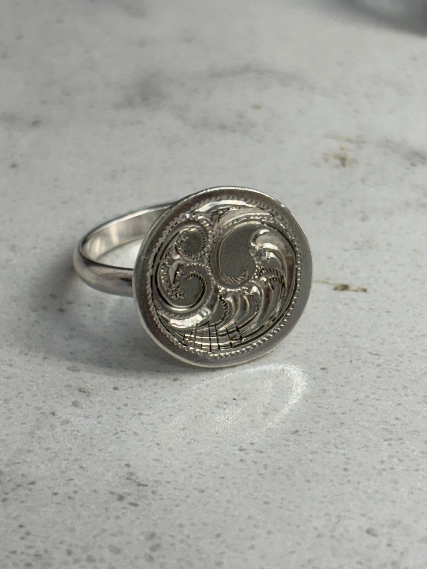Engraved Circle Ring