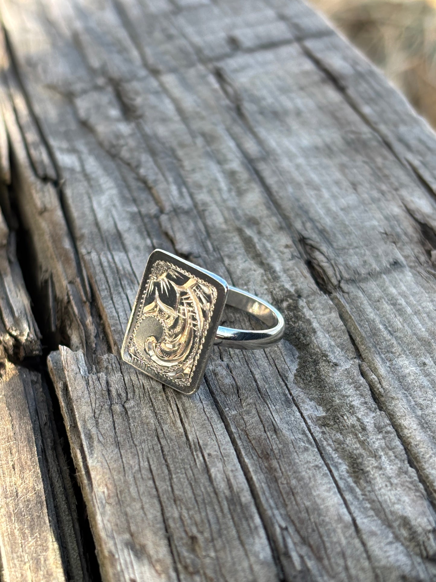 Engraved Rectangle Ring