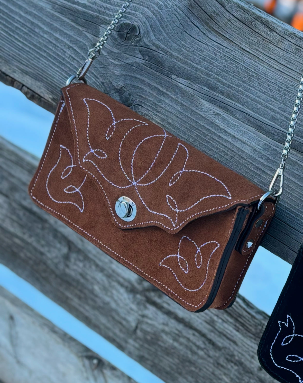 Caramel Suede Bootstich Bag
