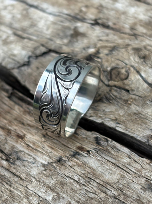 Engraved Ring with Antique Finish