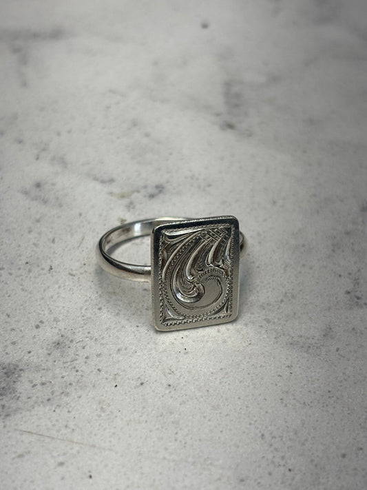 Engraved Rectangle Ring