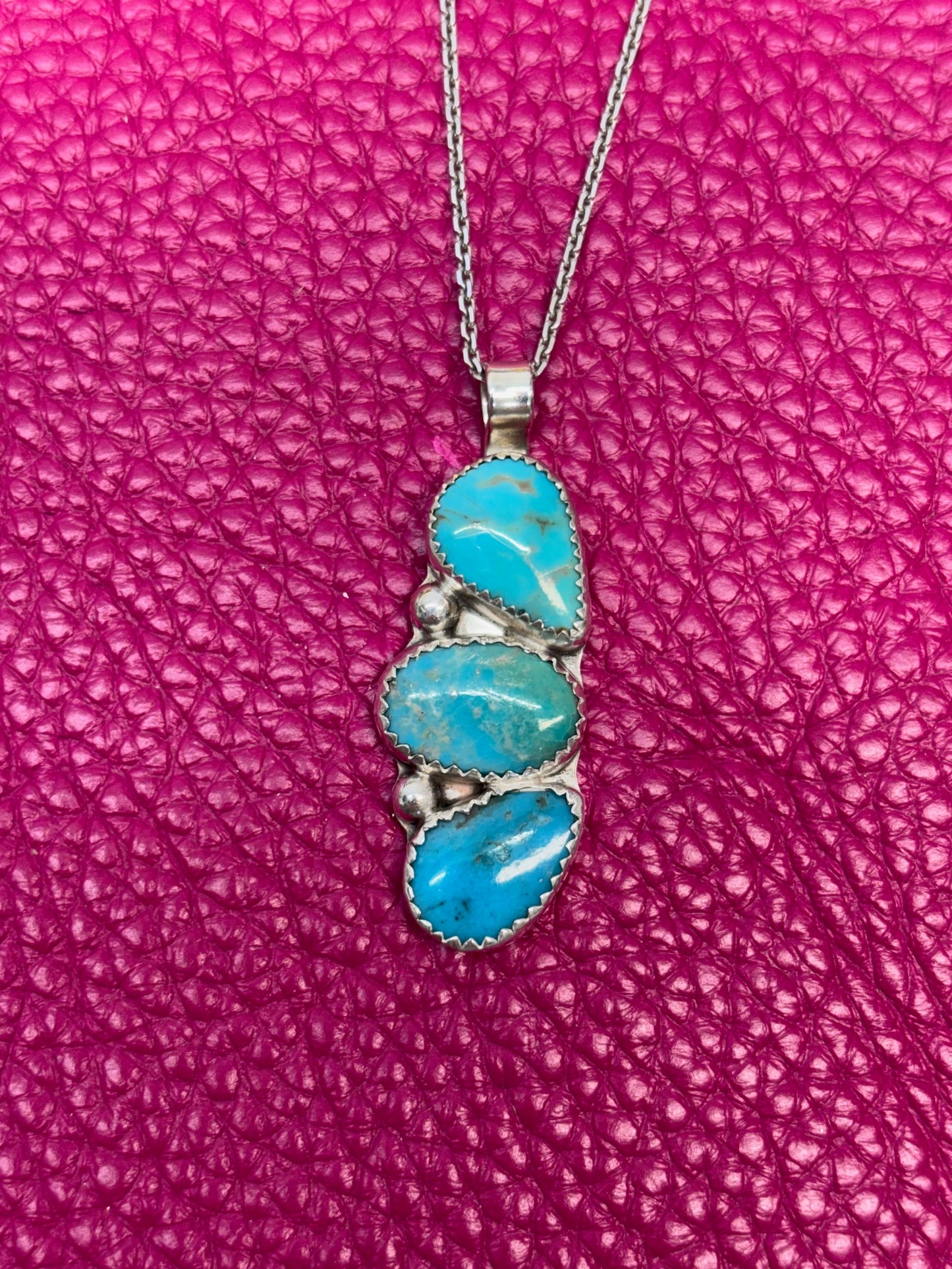 Triple Stone Turquoise Necklace