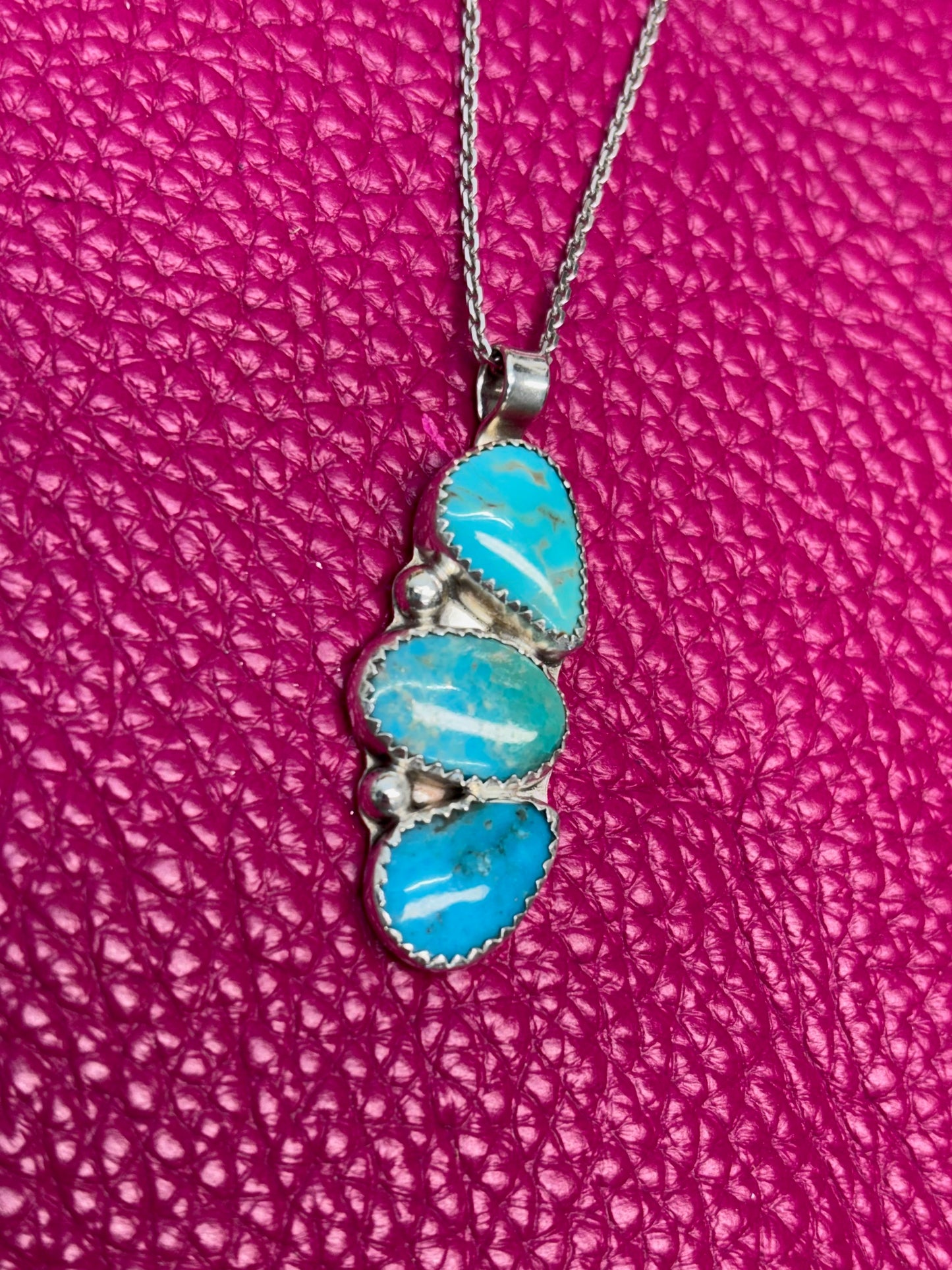 Triple Stone Turquoise Necklace