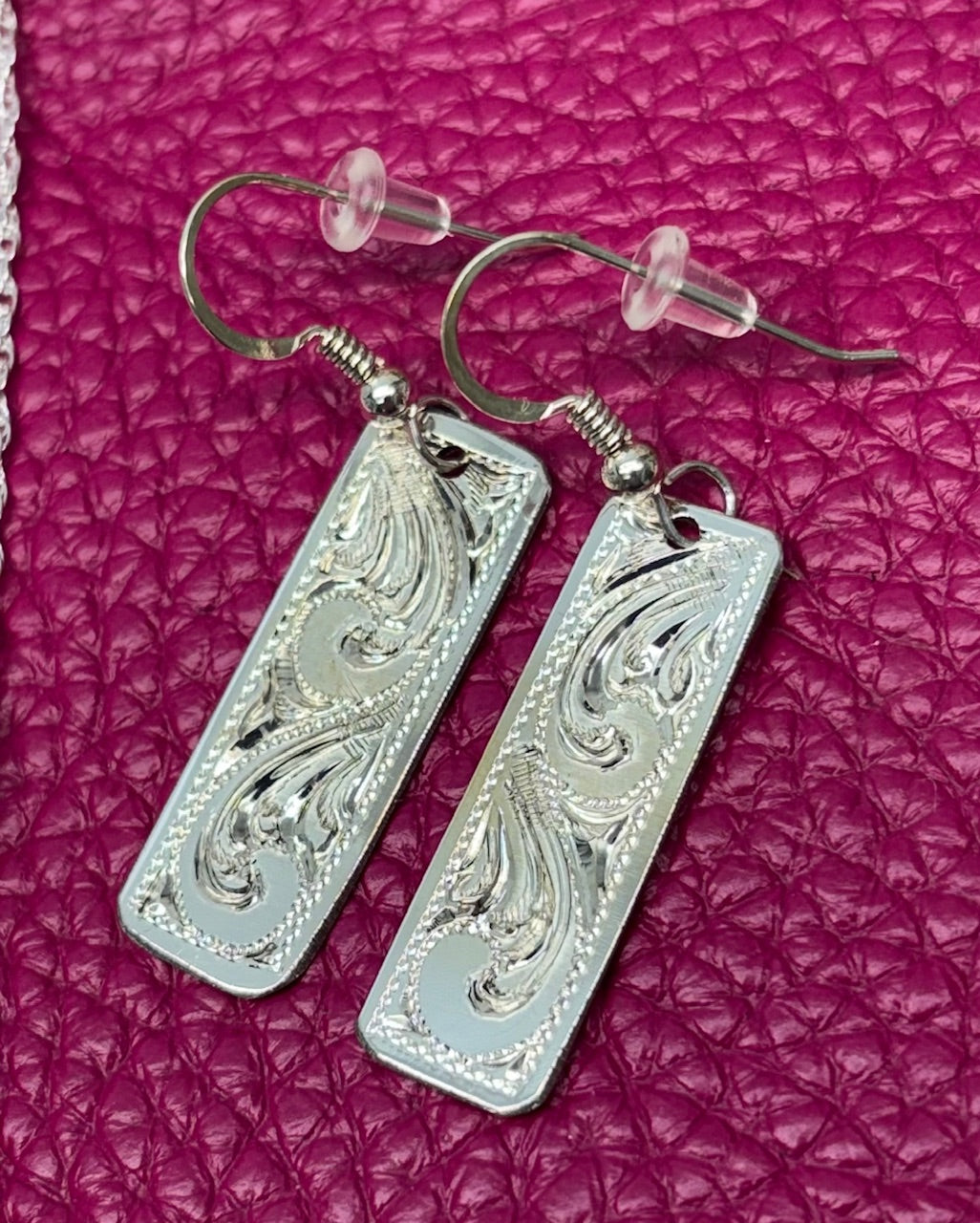 Rectangle Engraved Earrings